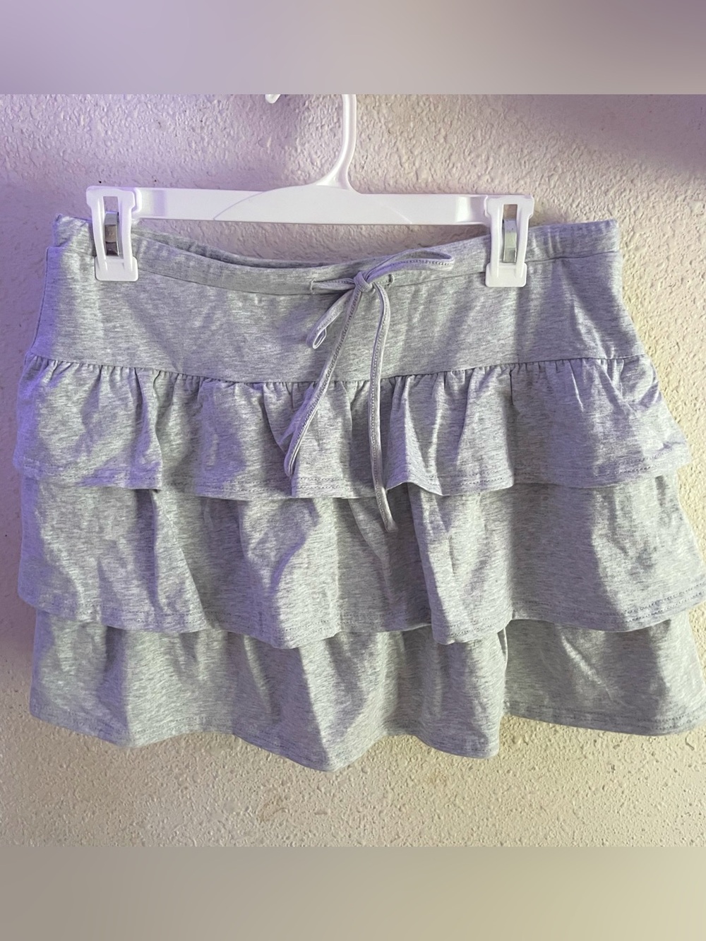 J For Justify Light Grey Coquette Ruffle Skirt